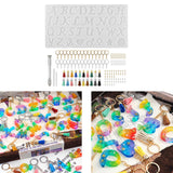 Maxbell Alphabet Letter Resin Molds Letter Epoxy Molds for DIY Earring House Number Upgrade Kit