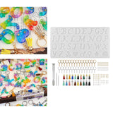 Maxbell Alphabet Letter Resin Molds Letter Epoxy Molds for DIY Earring House Number Upgrade Kit