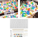 Maxbell Alphabet Letter Resin Molds Letter Epoxy Molds for DIY Earring House Number Upgrade Kit