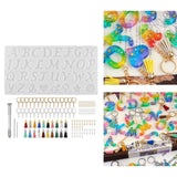 Maxbell Alphabet Letter Resin Molds Letter Epoxy Molds for DIY Earring House Number Upgrade Kit