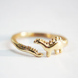 Maxbell 4Pcs Punk Dinosaur Opening Ring Gold Color for Women Men Halloween Gifts
