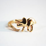 Maxbell 4Pcs Punk Dinosaur Opening Ring Gold Color for Women Men Halloween Gifts