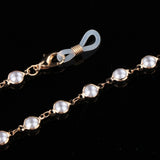 Maxbell Metal Beaded Eyeglass Chains Chian Strap Holder Neck Chain White Black
