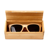 Maxbell Rectangle Bamboo Sunglasses Organizer Case, Space Saving 6.5x2.68x2.17inch