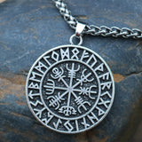 Maxbell Steel Nordic Viking Shield Pendant Necklace Men Gift silver metal chain