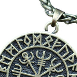 Maxbell Steel Nordic Viking Shield Pendant Necklace Men Gift Bronze with Metal chain