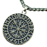 Maxbell Steel Nordic Viking Shield Pendant Necklace Men Gift Bronze with Metal chain