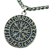 Maxbell Steel Nordic Viking Shield Pendant Necklace Men Gift Bronze with Metal chain