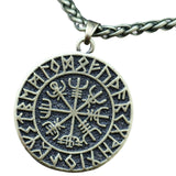 Maxbell Steel Nordic Viking Shield Pendant Necklace Men Gift Bronze with Metal chain