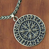 Maxbell Steel Nordic Viking Shield Pendant Necklace Men Gift Bronze with Metal chain