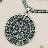 Maxbell Steel Nordic Viking Shield Pendant Necklace Men Gift Bronze with Metal chain