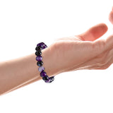 Maxbell Bead Bracelet Romantic Jewelry Elegant 10mm for Gifts Bridal Valentine purple