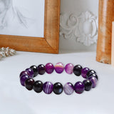 Maxbell Bead Bracelet Romantic Jewelry Elegant 10mm for Gifts Bridal Valentine purple