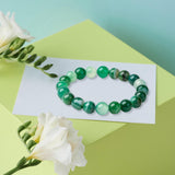 Maxbell Bead Bracelet Romantic Jewelry Elegant 10mm for Gifts Bridal Valentine green