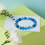 Maxbell Bead Bracelet Romantic Jewelry Elegant 10mm for Gifts Bridal Valentine blue