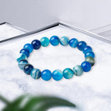 Maxbell Bead Bracelet Romantic Jewelry Elegant 10mm for Gifts Bridal Valentine blue