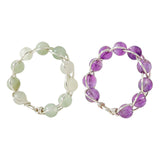 Maxbell Wrapped Beaded Ring Copper Wrapped Sets Finger Rings for Women Girls Beach green