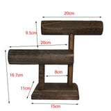 Maxbell Wooden Jewelry Display Stand Solid Storage Classic for watch Gift Dark