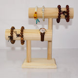 Maxbell Wooden Jewelry Display Stand Solid Storage Classic for watch Gift  light