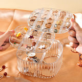 Maxbell Jewelry Storage Box Stackable with Lid Clear for Earrings Vanity Countertop Transparent