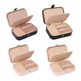 Maxbell PU Leather Jewelry Box Display Portable for Necklaces Earrings Brooches White