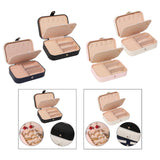 Maxbell PU Leather Jewelry Box Display Portable for Necklaces Earrings Brooches White