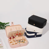 Maxbell PU Leather Jewelry Box Display Portable for Necklaces Earrings Brooches White