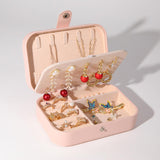 Maxbell PU Leather Jewelry Box Display Portable for Necklaces Earrings Brooches White