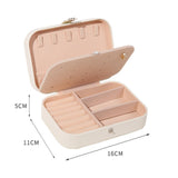 Maxbell PU Leather Jewelry Box Display Portable for Necklaces Earrings Brooches White