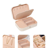 Maxbell PU Leather Jewelry Box Display Portable for Necklaces Earrings Brooches White