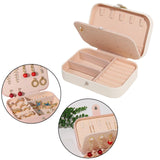 Maxbell PU Leather Jewelry Box Display Portable for Necklaces Earrings Brooches White