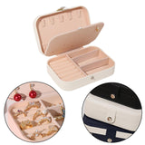 Maxbell PU Leather Jewelry Box Display Portable for Necklaces Earrings Brooches White