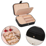 Maxbell PU Leather Jewelry Box Display Portable for Necklaces Earrings Brooches Black