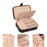 Maxbell PU Leather Jewelry Box Display Portable for Necklaces Earrings Brooches Black