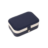 Maxbell PU Leather Jewelry Box Display Portable for Necklaces Earrings Brooches Blue