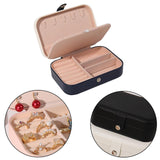 Maxbell PU Leather Jewelry Box Display Portable for Necklaces Earrings Brooches Blue