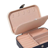 Maxbell PU Leather Jewelry Box Display Portable for Necklaces Earrings Brooches Blue