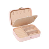 Maxbell PU Leather Jewelry Box Display Portable for Necklaces Earrings Brooches Pink