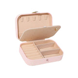 Maxbell PU Leather Jewelry Box Display Portable for Necklaces Earrings Brooches Pink