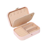 Maxbell PU Leather Jewelry Box Display Portable for Necklaces Earrings Brooches Pink