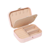 Maxbell PU Leather Jewelry Box Display Portable for Necklaces Earrings Brooches Pink