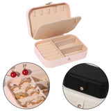 Maxbell PU Leather Jewelry Box Display Portable for Necklaces Earrings Brooches Pink