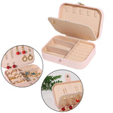 Maxbell PU Leather Jewelry Box Display Portable for Necklaces Earrings Brooches Pink