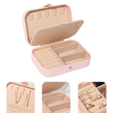 Maxbell PU Leather Jewelry Box Display Portable for Necklaces Earrings Brooches Pink