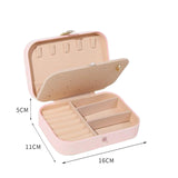 Maxbell PU Leather Jewelry Box Display Portable for Necklaces Earrings Brooches Pink