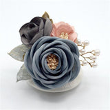 Maxbell Rose Boutonniere Artificial Flower Corsage for Formal Prom Party Ceremony Purple