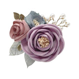 Maxbell Rose Boutonniere Artificial Flower Corsage for Formal Prom Party Ceremony Purple