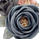 Maxbell Rose Boutonniere Artificial Flower Corsage for Formal Prom Party Ceremony Grey