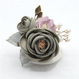 Maxbell Rose Boutonniere Artificial Flower Corsage for Formal Prom Party Ceremony Grey