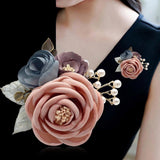 Maxbell Rose Boutonniere Artificial Flower Corsage for Formal Prom Party Ceremony Grey